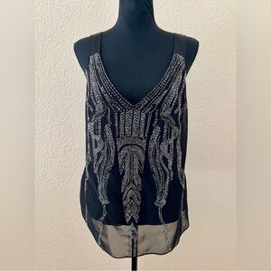 Karen Millen Art Deco Black Beaded Sleeveless Camisole Top